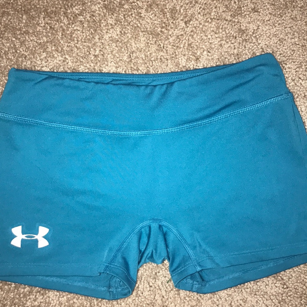 Blue under armor spandex shorts